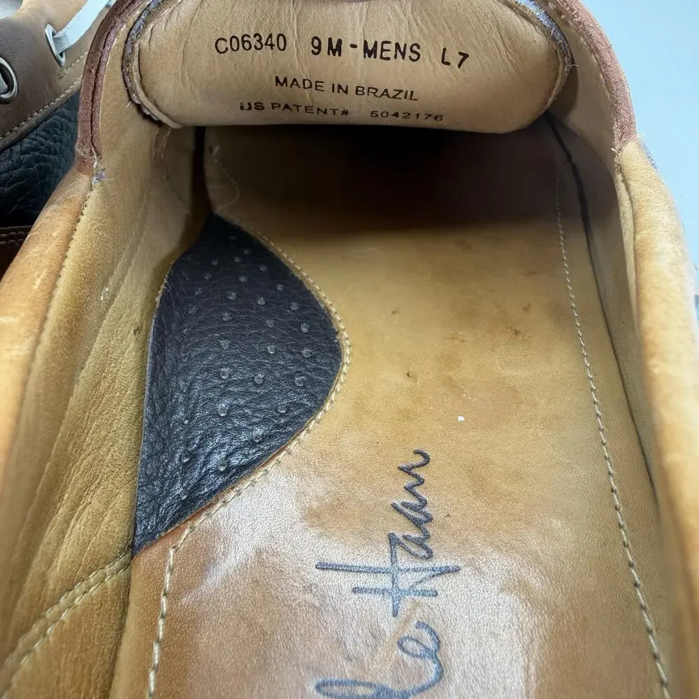 Cole Haan NikeAir Boat Shoes Mens Size 9 Brown Tan White Casual Leather C06340